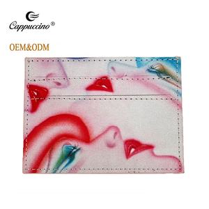 Porte-cartes en cuir à motif personnalisé porte-cartes d'identité cadeaux promotionnels porte-cartes mince rfid bloquant les portefeuilles pour homme - Product Image 5