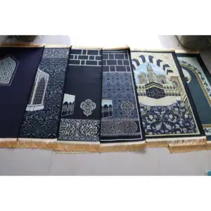 Personnalisé numérique imprimé mince enroulable turc famille musulman velours tapis de prière