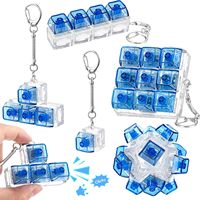 Porte-clés personnalisé transparent avec clavier LED, interrupteur mécanique, fidget clicker, vente en gros