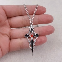 Colliers de style punk rock noirs à croix pointue pour femmes et hommes, pendentif croix dague gothique, bijoux