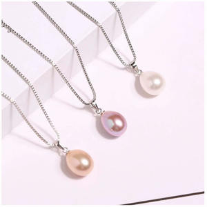 Fashion <strong>Pendant</strong> 925 Sterling Silver Cultured Freshwater Rice <strong>Pearl</strong> <strong>Pendant</strong> <strong>Pearl</strong> <strong>Necklace</strong> - Product Image 1