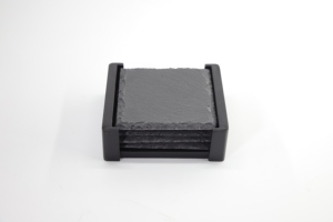 8 pièces de sous-verres en <span class=keywords><strong>ardoise</strong></span> <span class=keywords><strong>noire</strong></span> naturelle écologique moderne avec support en cuir PU et <span class=keywords><strong>crayon</strong></span> en <span class=keywords><strong>ardoise</strong></span> pour cadeau de Noël - Product Image 4