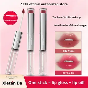 Aztk Rouge à lèvres double embout, fini mat, effet boue, brillant miroir, effet repulpant, couleur nude naturel, taille standard, Shanghai - Product Image 5