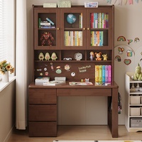 Ensemble bureau en bois avec étagère latérale, bibliothèque pour la maison, bureau d'ordinateur, bureau pour élèves du primaire
