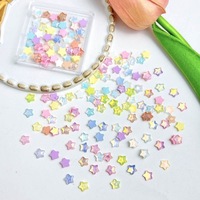 5000 pièces en gros de breloques pour ongles en résine Macaron Mocha Star, couleur bonbon, dos plat, étoile à cinq branches effet aurore, pour décoration d'ongles