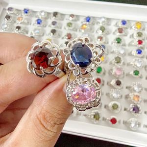 Full Diamond Inlaid Zircon Color-preserving Gemstone <b>Ring</b> Mix Bulk Gemstone Opening <b>Adjustable</b> <b>Ring</b> Micro-Inlaid Zircon <b>Ring</b> - Product Image 6