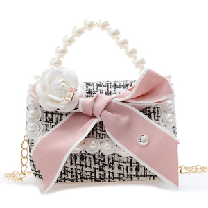 <b>Rabbit</b> Princess Style Pearl Flower Shoulder Bag Plush Cartoon Mini Crossbody Handbag Coin Purse Wholesale For Ladies Daily Carry - Product Image 4