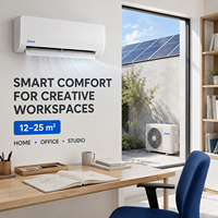 Climatiseur Solaire 12000 BTU Économe en Énergie AC/DC Hybride Mural Split Domestique 48V Réseau SEER 20-23 WIFI Refroidissement Uniquement