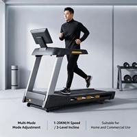 Mesin Lari Pelatihan Kardio Mewah Velos, Peralatan Gym, Layar Sentuh LCD Detak Jantung Nirkabel, TV, Treadmill untuk Penggunaan Komersial dan Rumah Tangga