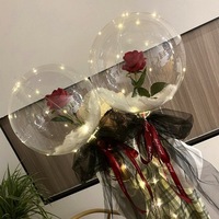 Ensemble de ballons lumineux LED en forme de rose transparente, bouquet de ballons Bobo, toile de fond pour fête d'anniversaire pour filles, Saint-Valentin