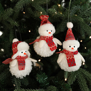 Hot-Selling Plush Christmas <b>Tree</b> Pendants Red White Snowman Ornaments for Desktop Decor for Christmas Decorations - Product Image 4