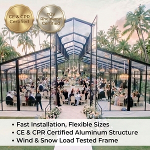 Tente Chapiteau Cathédrale à Grande Hauteur, Structure en Aluminium, Imperméable 3000mm, Ignifuge, Certifiée CE, pour Cérémonies de Mariage et Événements - Product Image 1