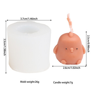 Molde de silicona 3D de pollito lindo para velas, molde de silicona de animales para velas DIY, resina, yeso, decoración artesanal para festivales - Product Image 3