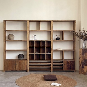 Mobili Wabi Sabi, Scaffale Moderno Classico Antico, Libreria <span class=keywords><strong>in</strong></span> <span class=keywords><strong>Legno</strong></span> Massello, Set di Scaffali per Soggiorno - Product Image 2