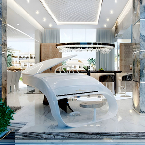 Pianoforte pegaso stile Grand Car polacco rosso - Product Image 4