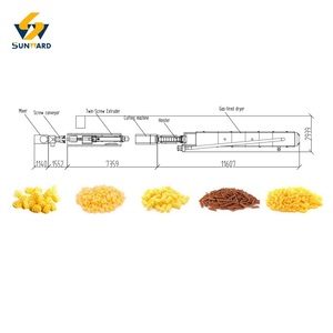 Machines de fabrication de pâtes linguine à haut rendement Système d'extrusion à vis unique avec ligne de production automatique de coupe de longueur - Product Image 1