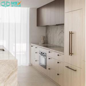 HZX Premium Tac Mahal Kuvarsit Mermer Plakalar Modern Cilalı Otel Mutfak Oturma Odası Ada Tezgahı Özelleştirilebilir Lüks - Product Image 4