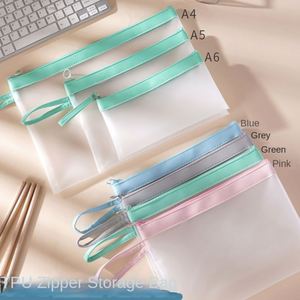 Student Transparent Frosted <b>File</b> Bag TPU Exam Test <b>Storage</b> <b>File</b> Bag Waterproof Handbag Zipper <b>File</b> Bag for School - Product Image 2
