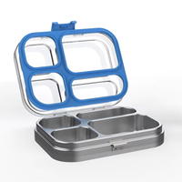 Boîte à bento pour enfants en acier inoxydable 304, étanche, sans BPA, chauffable, 900 ml, 3 compartiments pour aliments chauds/froids