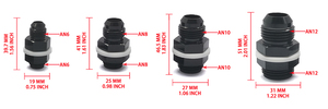 Raccord de traversée pour cellule à combustible en aluminium anodisé noir 6061‑T6 AN6 AN8 AN10 AN12 avec écrou et rondelles d'étanchéité en téflon - Product Image 5