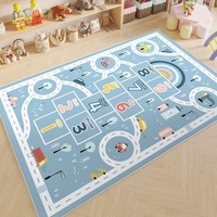 Tapis de jeu moderne pour enfants Tapis antidérapant avec règles de circulation pour chambre de bébé Couleur unie Fabriqué à la machine pour la maison