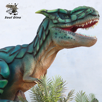 Dinosaure animatronique attrayant avec armure, en mouvement, à vendre pour parcs d'aventure pour enfants en intérieur/extérieur et musées