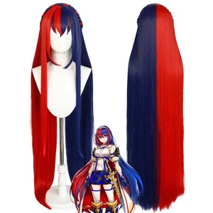 Peluca de pelo largo y liso azul y rojo resistente al calor para cosplay de <span class=keywords><strong>Alear</strong></span> de Fire Emblem Engage para mujer GAHC-071 - Product Image 1
