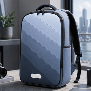 Customized logo Large Capacity Gradient Blue <b>Backpack</b> Laptop Bag PU Leather Water Proof Outdoor <b>Backpack</b> for Travel and Business - Product Image 4