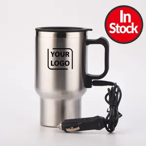 400ML double wall car heat travel mug powered by car cigarette lighter heated to 65 Celsius degree