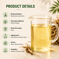 Huile Essentielle de Spikenard Biologique Distillée à la Vapeur 100% Pure Naturelle Extrait de Plante de Nardostachys Jatamansi Cultivée Qualité Cosmétique