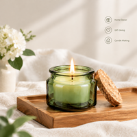Stoples Lilin Kaca Tutup Gabus Wadah Heksagonal Bulat Dekorasi Rumah Hadiah Pernikahan Spa Grosir