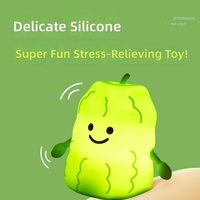 Veilleuse USB en silicone en forme de melon amer, changeant de couleur, pour chambre d'enfant, lampe de chevet ou de bureau