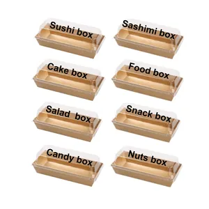 Custom Food Grade Sashimi Box Hot Dog Sandwich French Fries Muffins Packaging Clear Sushi Box With Transparent Anti Fog Lid
