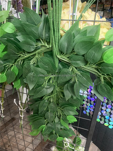 Trang Trí Nhân Tạo Banyan Cây Lá Nhân Tạo Chi Nhánh Của Màu Xanh Lá Cây Lá Lụa Banyan Lá Cho Trang Trí Nội Thất - Product Image 3