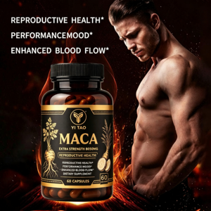 Capsules de Maca 8050mg Extra Fortes, Complément Énergétique Masculin, Favorise la Santé Reproductive, les Performances, l'Humeur et la Circulation Sanguine, 60 Comprimés - Product Image 2