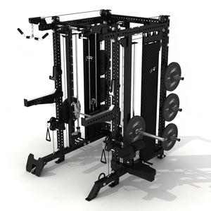 Máquina Smith con pilas de pesas, gimnasio en casa todo en uno, rack de sentadillas, sistemas duales de dominadas, máquina de cable cruzado, acero al carbono - Product Image 1