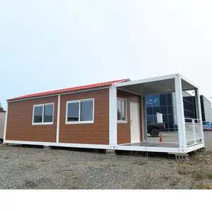 Cabaña de madera para el hogar, casa prefabricada con contenedor de 2 dormitorios y 3 dormitorios prefabricadas con marco