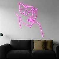 Bande lumineuse LED néon rétro Pin-up Girl, étanche IP67, en silicone, art mural vintage pour chambre et décoration extérieure