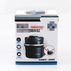 <b>Car</b> Ashtray <b>Flip</b> Type With Lamp Black Plastic Embedded 9x9.5cm For <b>Car</b> Accessories - Product Image 5