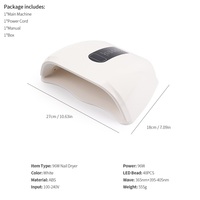 Lampe UV LED double pour ongles 96W, lumière rouge, sécheuse pour vernis gel avec 4 minuteurs et base détachable