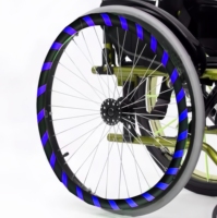 Pièces de fauteuil roulant MUNIU, roue arrière en silicone de 24 pouces, couvre-poignée de poussée amovible, multicolore, antidérapant HR24-03 4,6 mm
