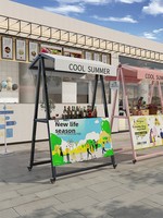 Mobiler Pop-up-Verkaufsstand mit Rädern und Überdachung, Outdoor-Limonadenstand-Displayregal für Marktveranstaltungen und Einzelhandelspromotion