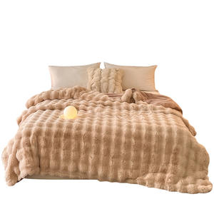 셔파 소재 부드러운 담요, 기계 세탁 가능, 슈퍼킹 사이즈 이불 커버 침구 세트, 두꺼운 겨울 담요 - Product Image 2