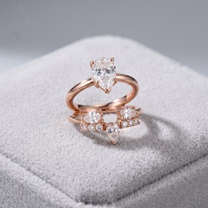 Anéis de Casamento com Diamantes Criados em Laboratório Certificados IGI VVS D, Conjunto para Casal, Anel de Noivado Masculino Personalizado em Ouro Rosé 18K com Diamante Cultivado em Laboratório, Joias - Product Image 1
