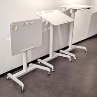 Podium de bureau interactif à jambe unique réglable Table de discours d'enseignant mobile verticale populaire hauteur inclinable pour salle à manger chambre