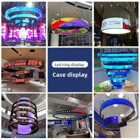 Écran LED annulaire modulable flexible à surface incurvée double face pour centre commercial, bar, KTV, montage suspendu, multicolore