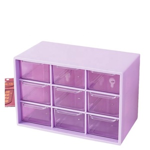 Xiaohongshu hộp lưu trữ máy tính để bàn chín lưới cao cấp trang điểm móng tay nghệ thuật trang sức ngăn kéo PP ép nhựa phong cách Vàng - Product Image 2