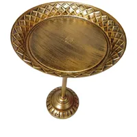 Mangeoire à oiseaux rétro en fer forgé avec piquet de sol, étanche, pour extérieur, station de bain et de nourrissage des oiseaux, plateau artisanal pour pelouse et cour, marque YUIIN