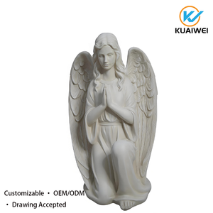 Statue d'ange agenouillé en prière, cadeau commémoratif - Résine écologique, artificielle, faite à la main, style Art déco, imperméable, pour intérieur, extérieur, <span class=keywords><strong>jardin</strong></span> - Product Image 3