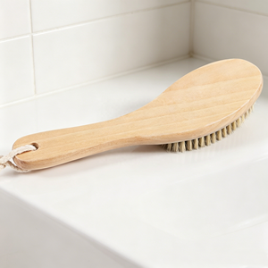 Cepillos de baño con mango de madera curvado, cepillo para uso en seco y húmedo, exfoliante corporal, cepillo de viaje de bambú con cerdas de jabalí para espalda y cuerpo - Product Image 2